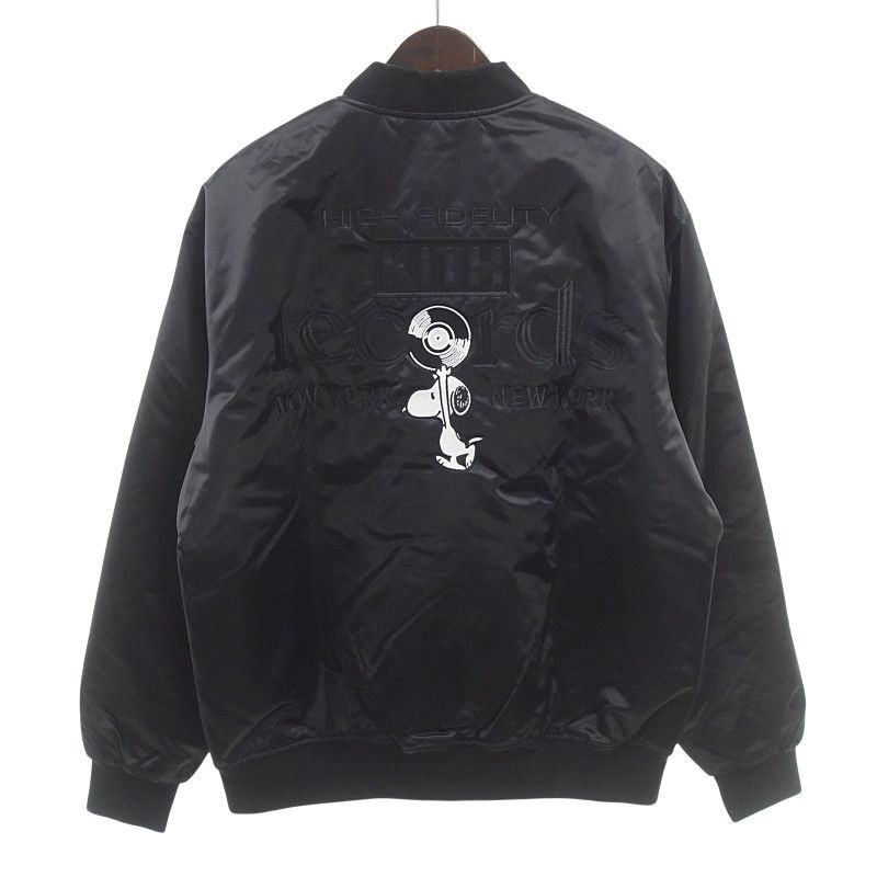 キス|KITH Peanuts ピーナッツ 75周年 スヌーピー サテン ボンバージャケット ブラック サイズ メンズM WWW_NOITHATQUANGTHANH_NET
