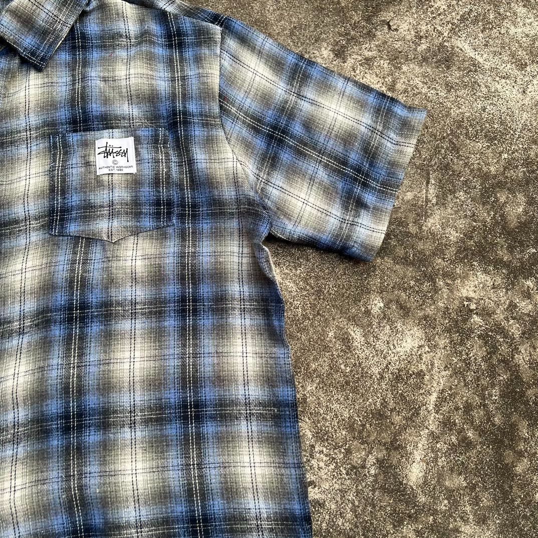 Stussy 2024 FW チェックシャツ 半袖 Stussy 2024 Fwスチュワート早秋コレクションチェック柄シャツ