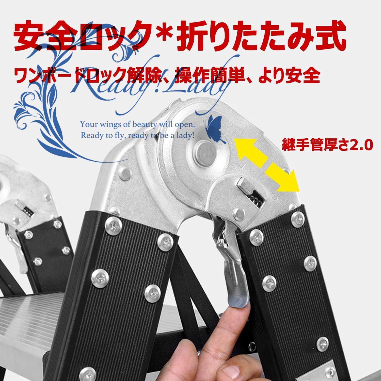 屋根裏階段 アルミ合金 ロフトはしご 階段 手すり付き 家庭用 折りたたみはしご 軽量 多機能 安全固定フック 幅広のペダル 高い耐荷 10段 -  メルカリ