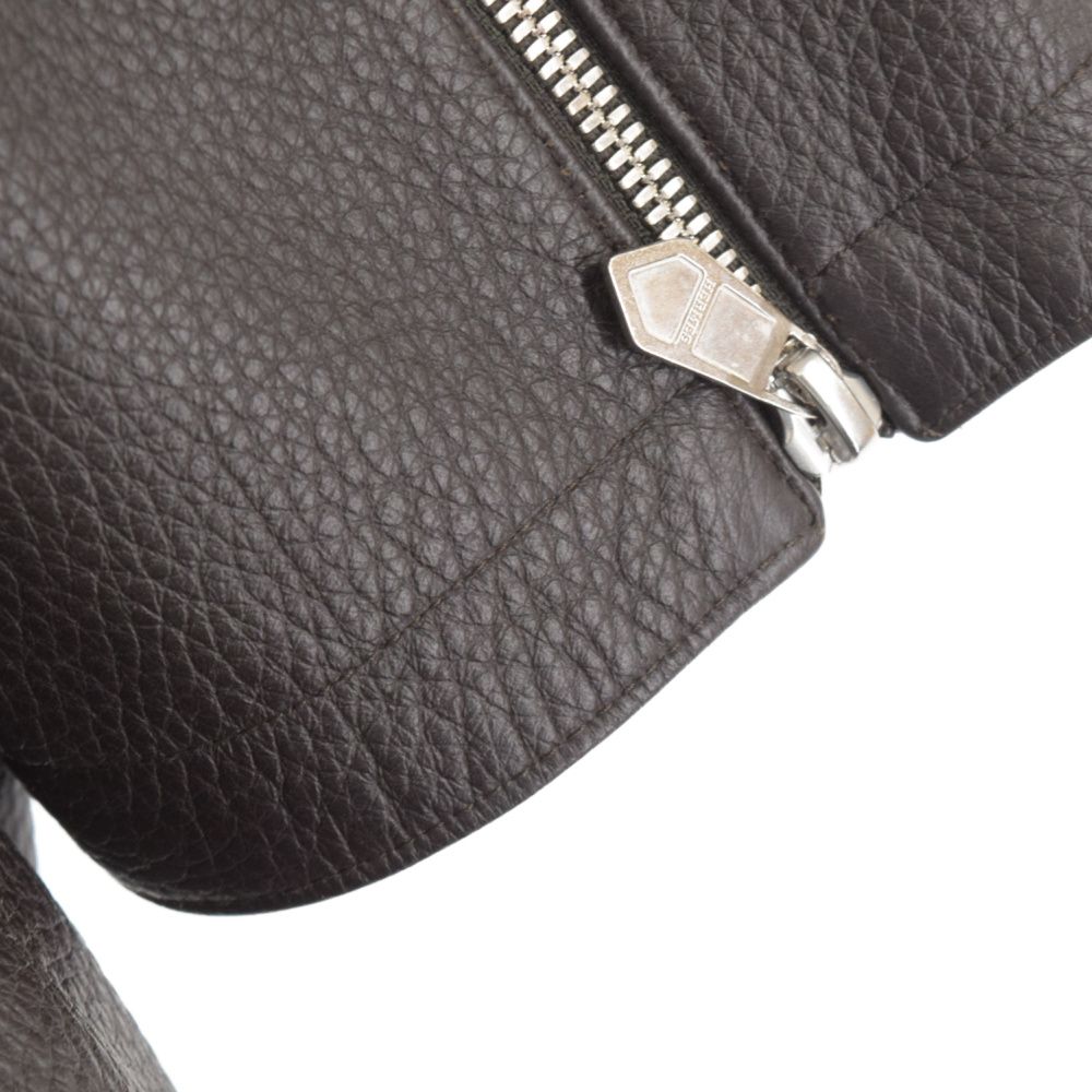 HERMES (エルメス) スタンドカラー ディアスキンレザージャケット