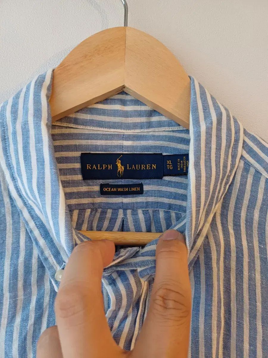 ポロ Ralph Lauren ラルフローレン ストライプ シャツ 青 xl サイズ