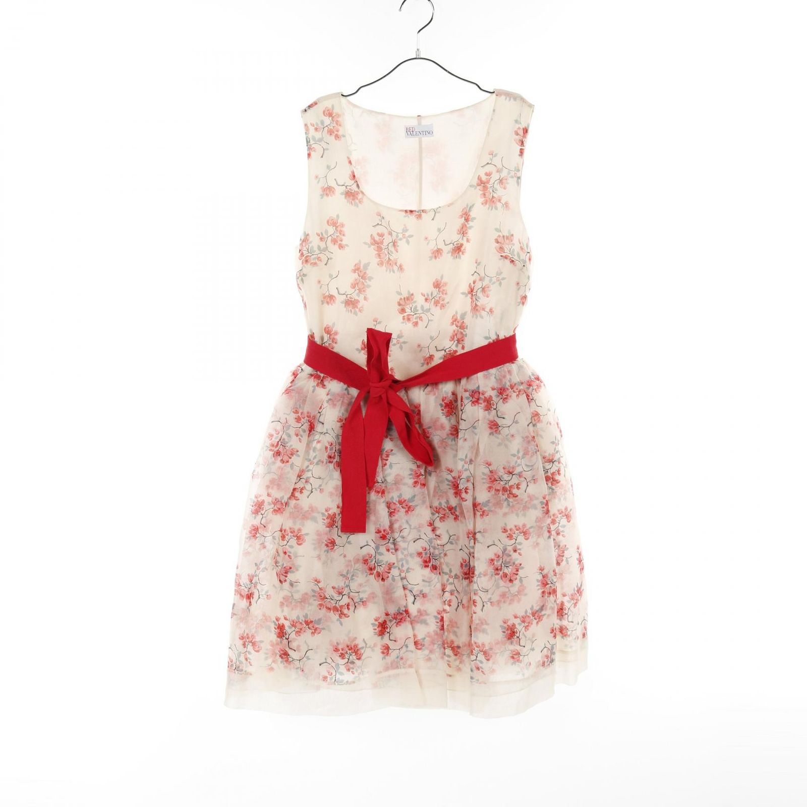 レッドヴァレンティノ RED VALENTINO ワンピース CRAVS8KK アイボリー/レッド シルク 花柄ワンピース レディース Used A