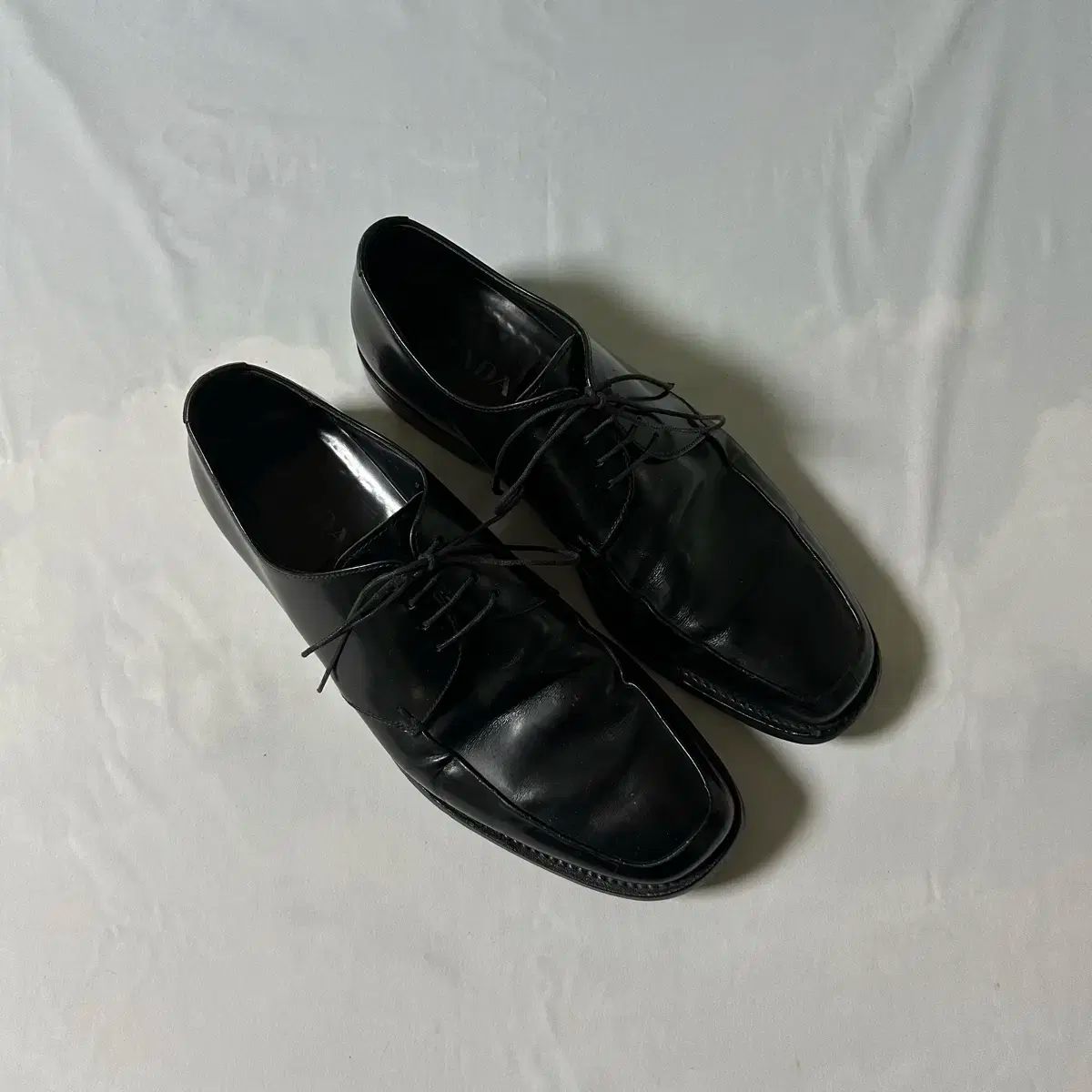 Prada semi square toe derby shoes