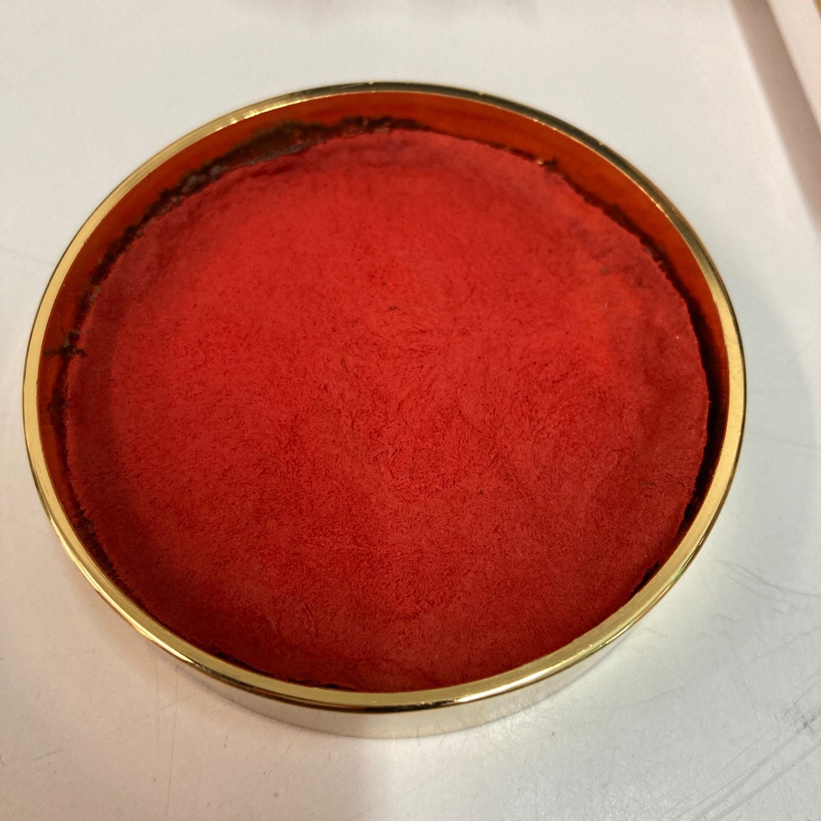 未使用 叙勲記念 朱肉ケース,朱肉入れ 24KGP刻印 ネーム刻印あり 未