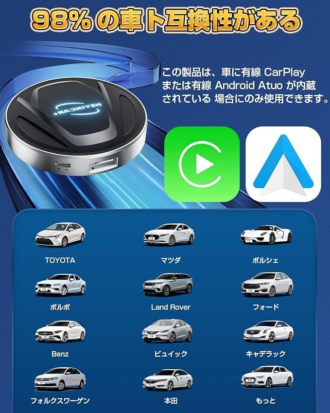 CarPlay AI Box Android 13アタブター nano SIMカード/Micro SD