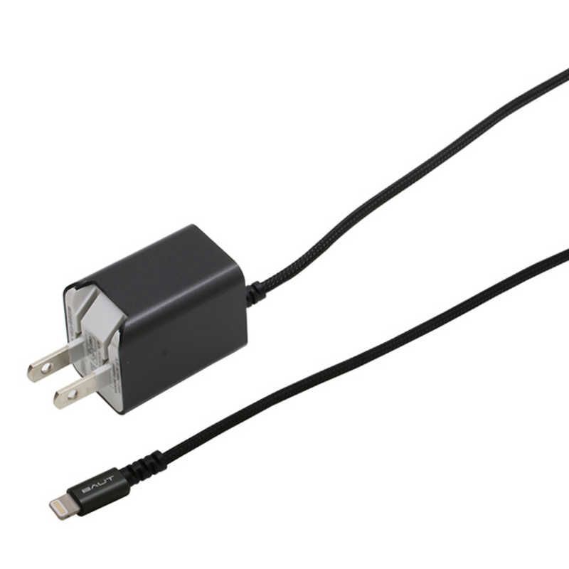 【 新品 未開封 】 バウト プレミアムシリーズ ケーブル一体型AC充電器HARD CABLE 2.4A 1.5mGM BACLAN24GM(ガン 未使用 送料無料