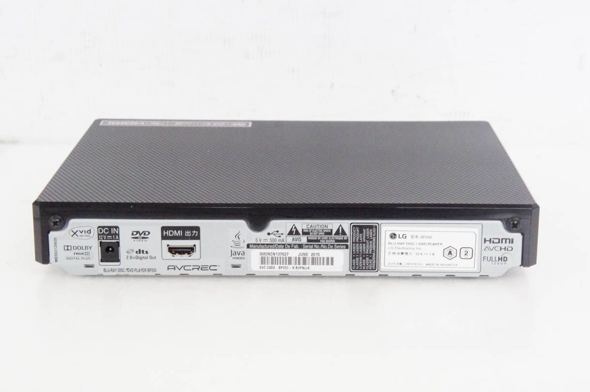 中古】LGエレクトロニクス ブルーレイディスク/DVDプレーヤー BP250
