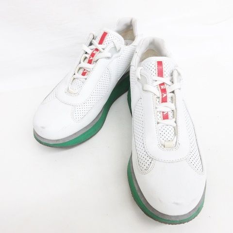 【美品】PRADA プラダスポーツ スニーカー パンチングレザー 23.5センチ 美品】PRADA プラダスポーツ スニーカー パンチングレザー 23.5