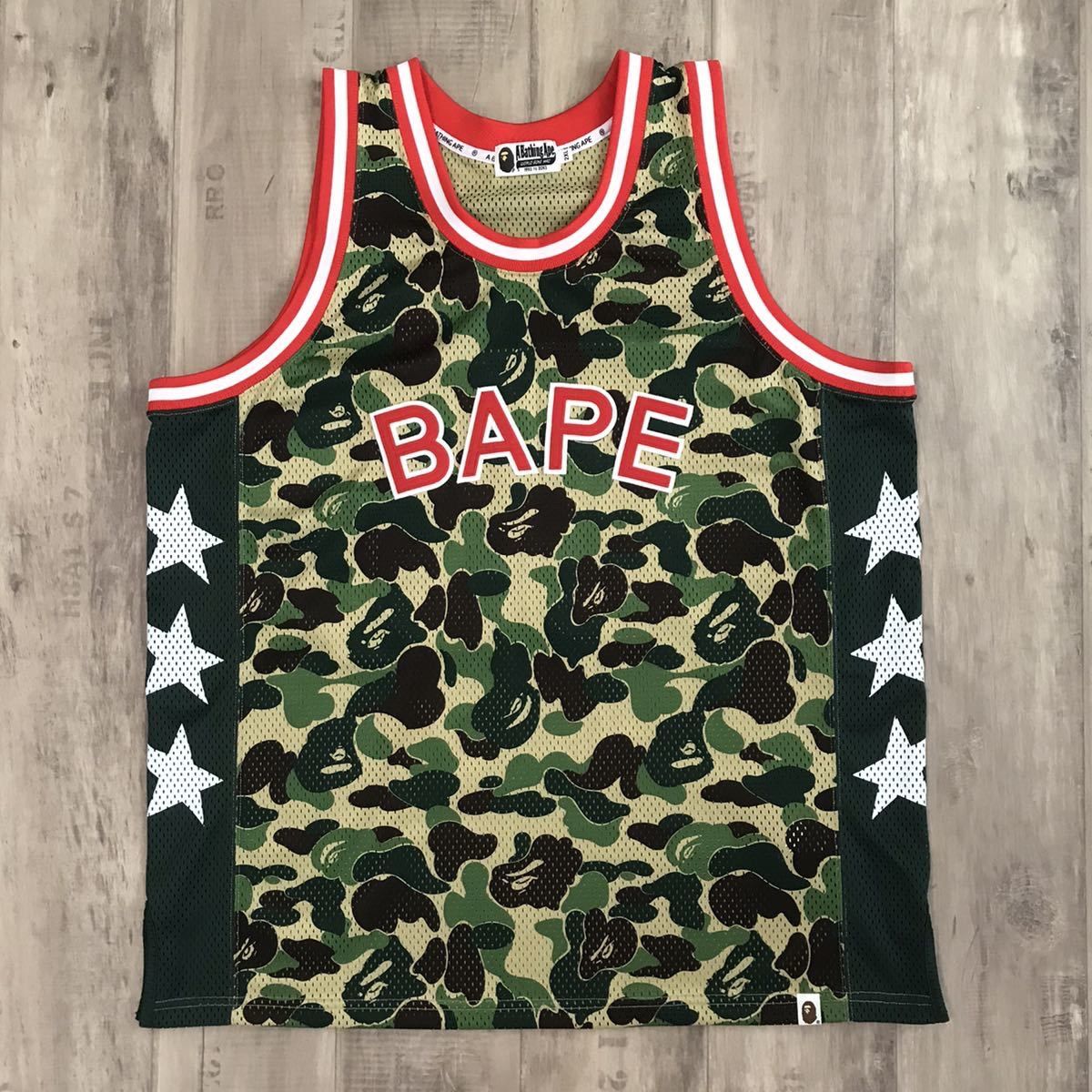 A BATHING APE 迷彩バスケットボール A BATHING APE 迷彩bapeバスケ☆タンクcamoトップXLシャツ