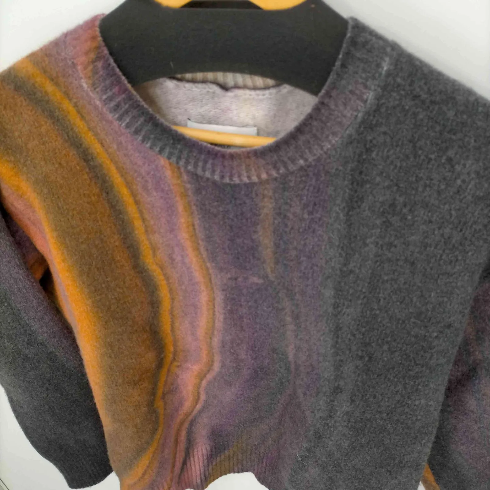 シュタイン stein 23AW EXTRA FINE LAMBS PRINTED KNIT LS - ORANGE