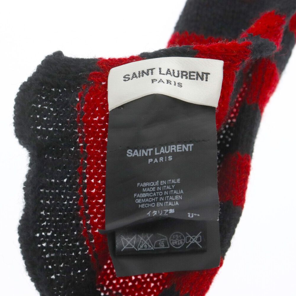 送料無料SAINT LAURENT PARIS 15AW ボーダーマフラー SAINT LAURENT