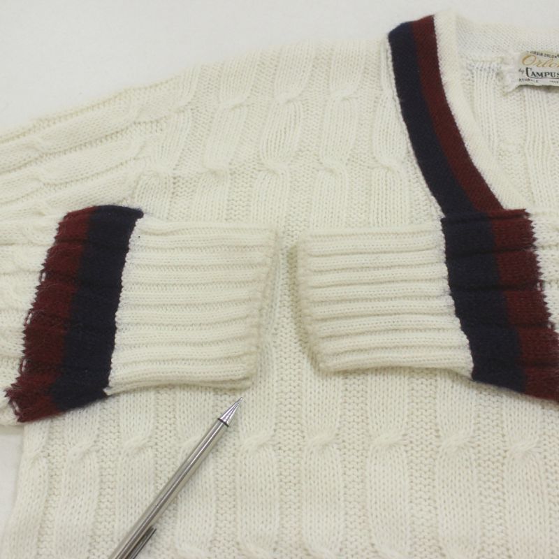 70s USA製 vintage campus Vネック チルデン ニットセーター メンズ 