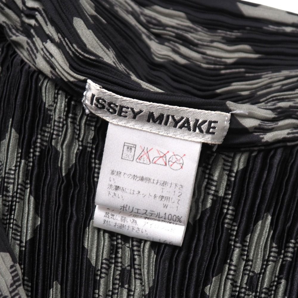 美品 ISSEY MIYAKE プリーツジャケット ロング丈 アーガイル 厚手 ISSEY MIYAKE イッセイミヤケ 長袖シャツ サイズL プリーツ