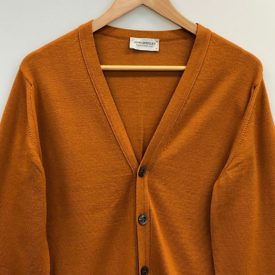 ジョンスメドレー ウールニット カーディガン オレンジ サイズM