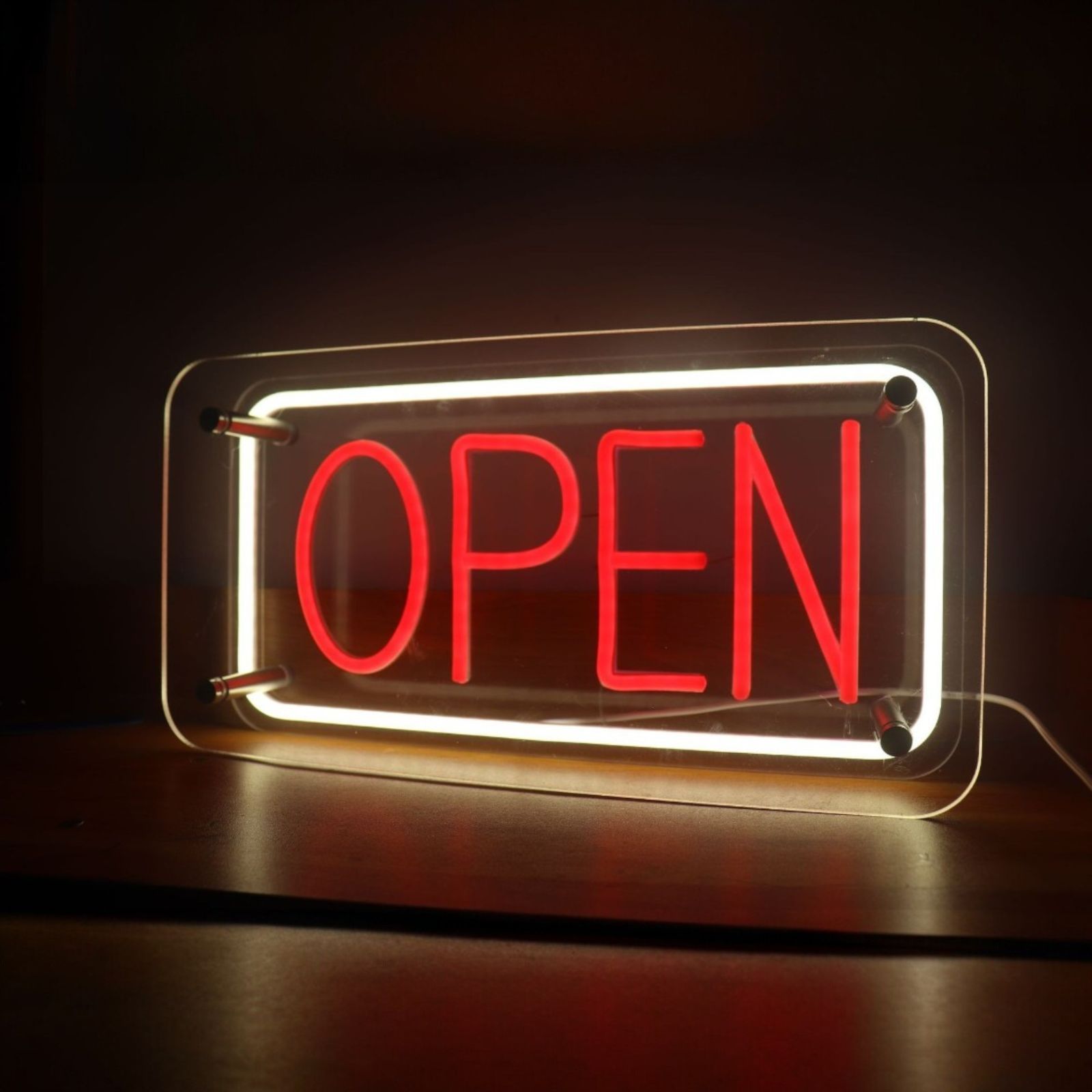 OPEN LED ネオン 看板 屋外 吊り下げ オシャレ サイン ライト プレート