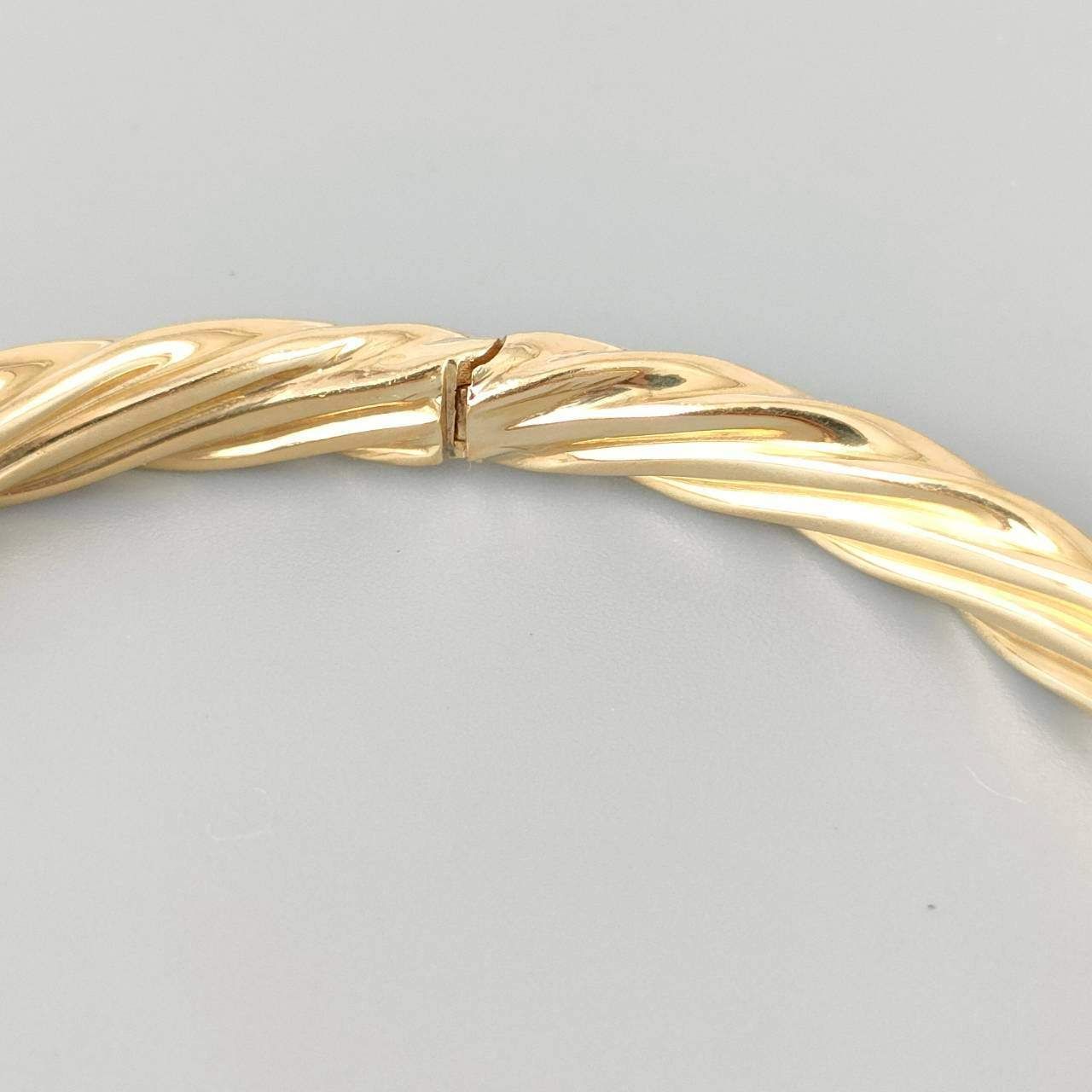 18金 K18 男女兼用 ツイスト バングル 歪み大 17.2ｇ D99