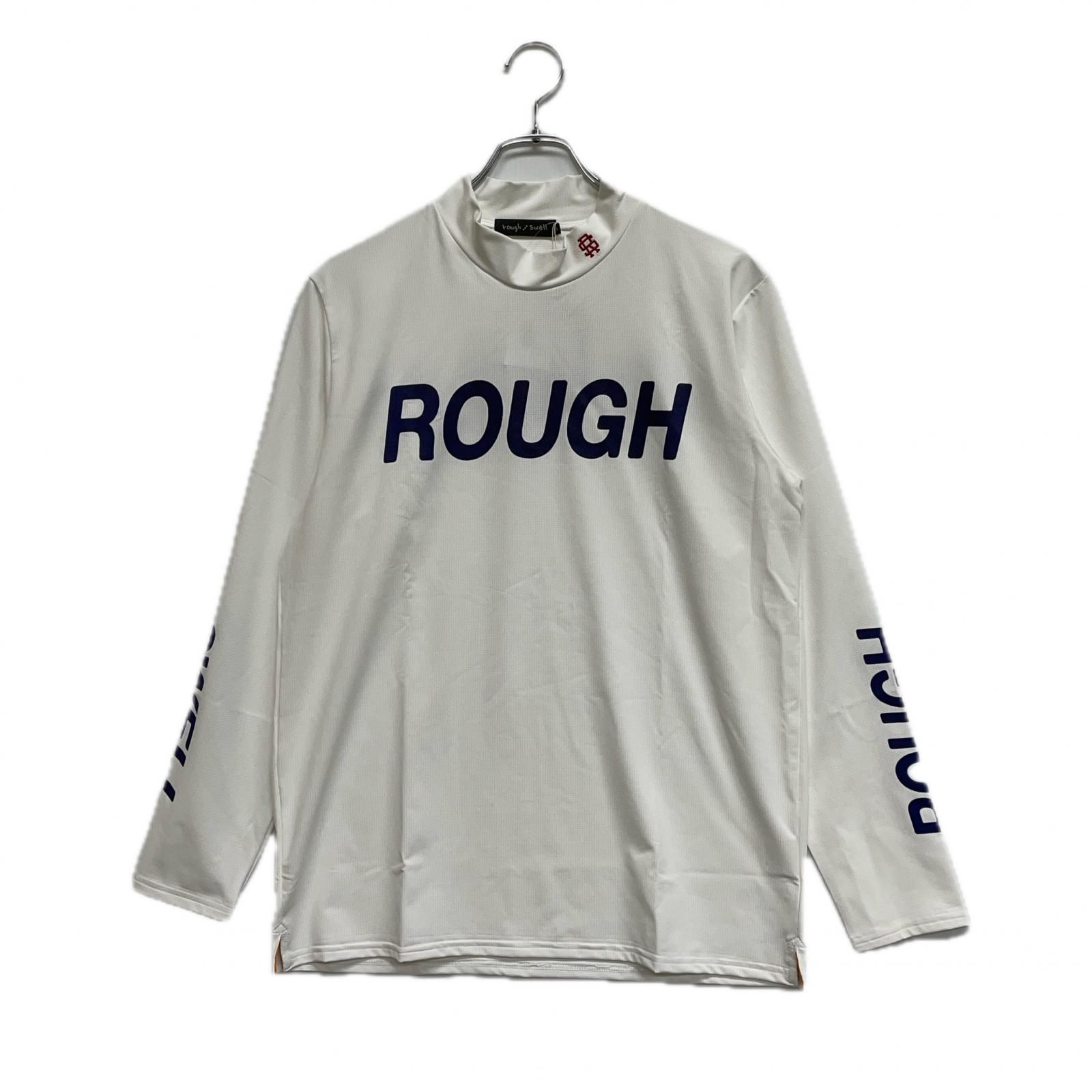 ♥品 メンズ ラフ＆スウェル rough-swell 長袖シャツ M ホワイト モックネック ビッグロゴ ストレッチ