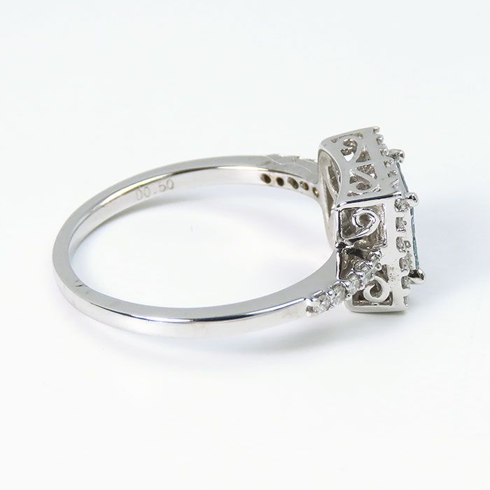 K18WG ブルーダイヤモンド リング Pinky&Dianne - K18・WG ピンキー＆ダイアン ブルーダイヤモンド