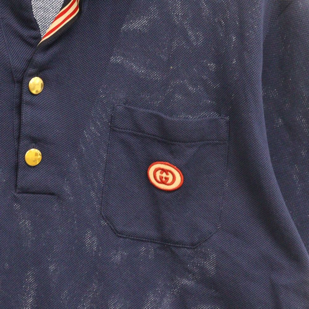 GUCCI (グッチ) GG STICKER COTTON SHORT SLEVE POLO SHIRT インター