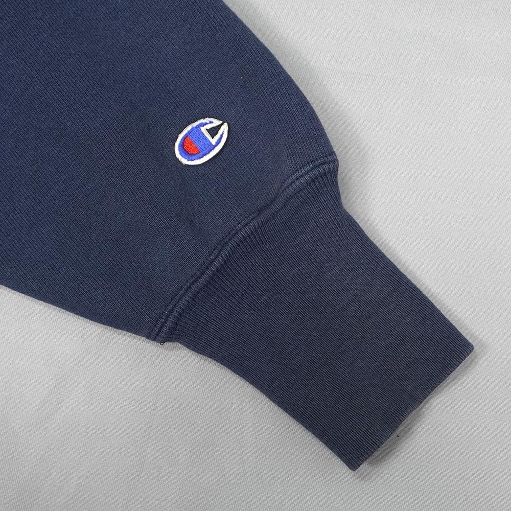 チャンピオン Champion 90s 90年代 リバースウィーブ スウェットパーカー NYAC ウイングフット フーディー USA製 刺繍タグ ヴィンテージ アメリカ 古着 メンズ パーカー ネイビー / 紺 L【中古】