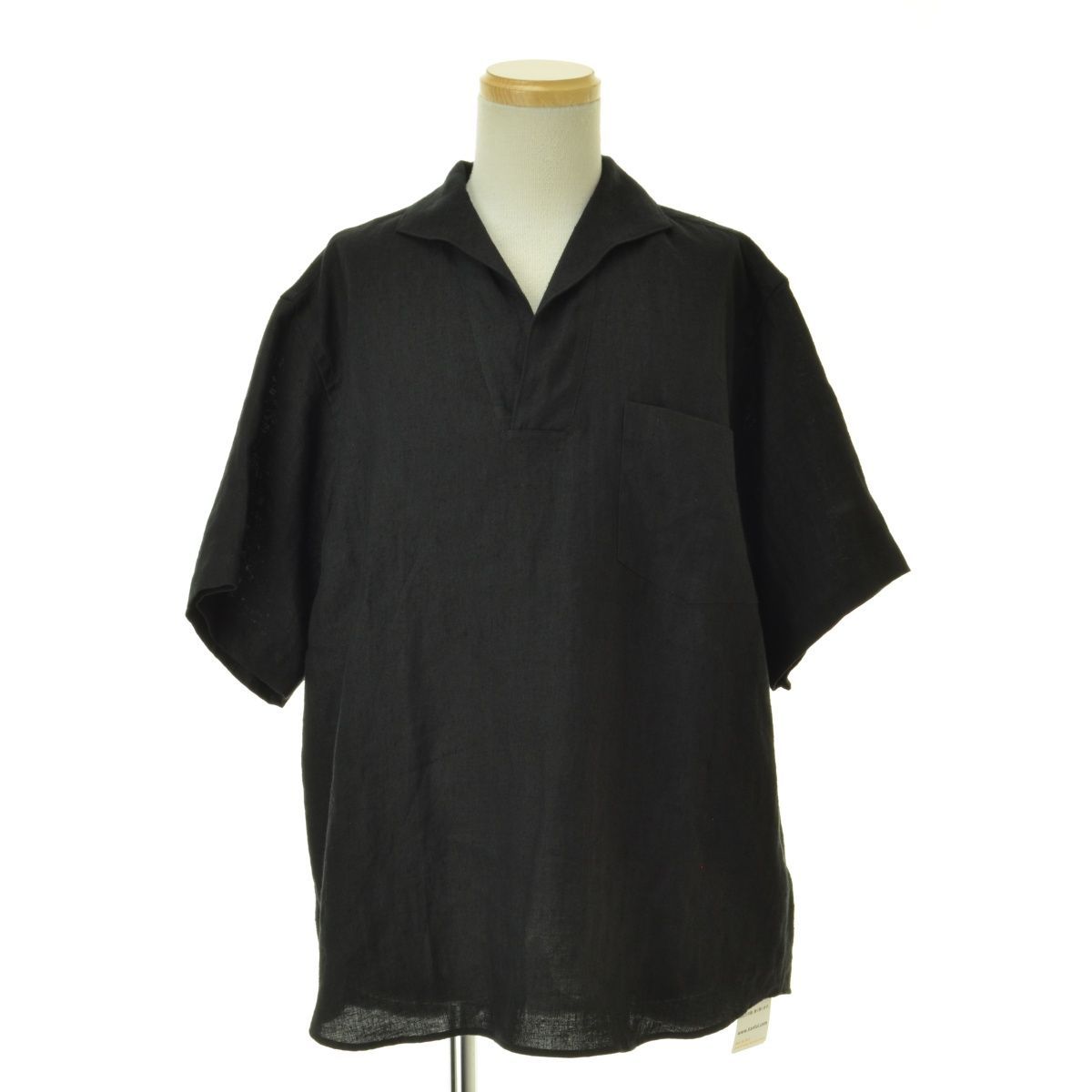 COMOLI カナパ スキッパー半袖シャツ BLACK | CASANOVA&CO