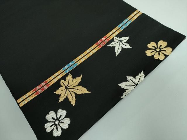 平和屋本店●最高級　龍村平蔵製　六通柄　本袋帯　威毛錦　黒地　金銀糸　逸品　DZAA5171kh5 平和屋本店○最高級 龍村平蔵製 六通柄 本袋帯 威毛錦 黒地 金銀糸