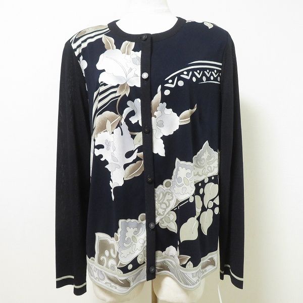 LEONARD ＊薄手、刺繍入り濃紺、長袖・ニット＊レオナール anc  