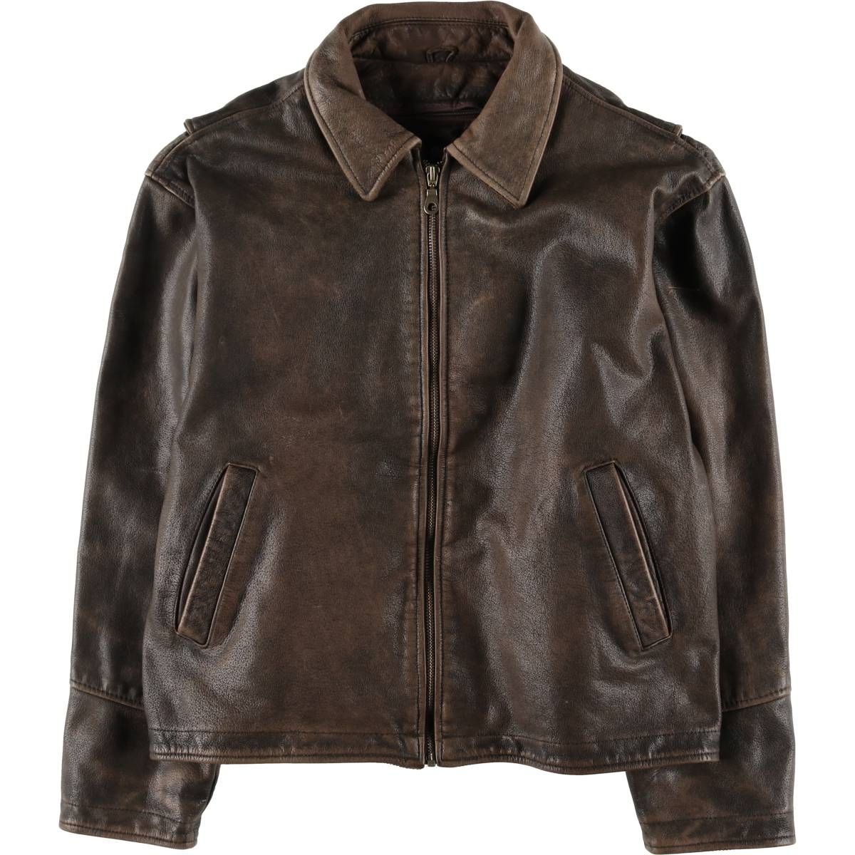 90's✨ L.L.Bean レザージャケット A-2 本革 茶色 38 大きい 2025年最新】
