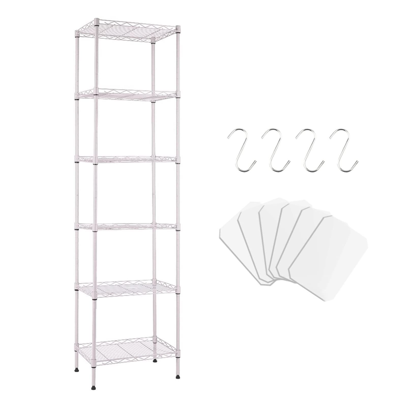 新着商品 レンジ台 キッチンラック 収納ラック キッチン スチールラック 整理棚 本棚 シェルフ棚 メタル製 メタルラック Fainyearn 高さ調節 42cm×奥行30cm×高さ160cm ホワイト 6段