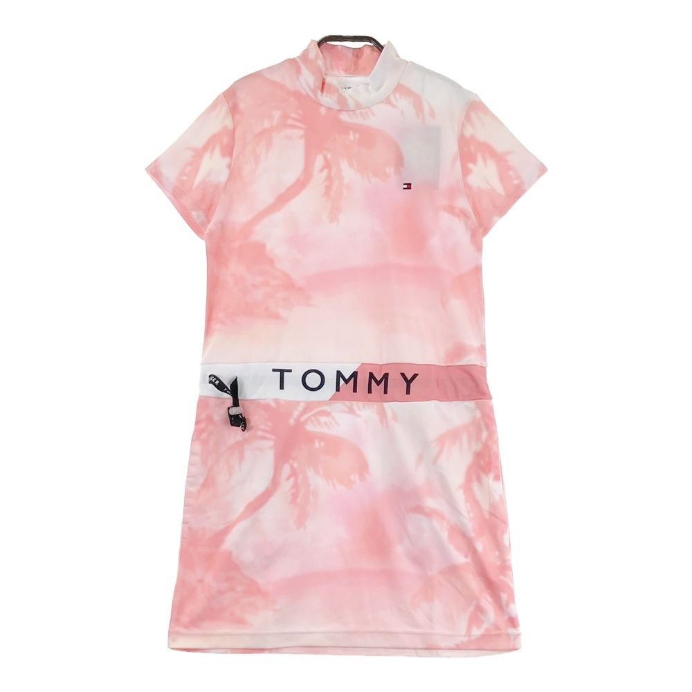 サイズ S TOMMY HILFIGER GOLF トミー ヒルフィガーゴルフ ハイネック 半袖ワンピース 総柄 ピンク系 240101534878 ゴルフウェア レディース ストスト