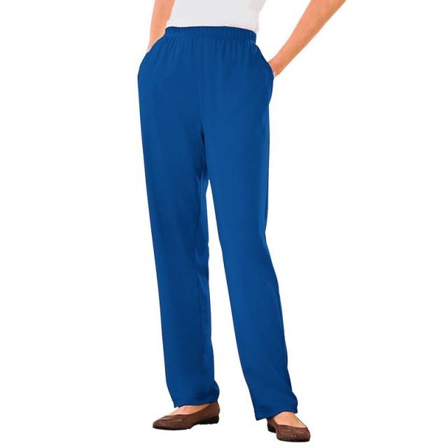 【送料無料】 ウーマン ウィズイン レディース カジュアルパンツ ボトムス Woman Within Women's Plus Size 7-day Knit Straight Leg Pant Deep Cobalt