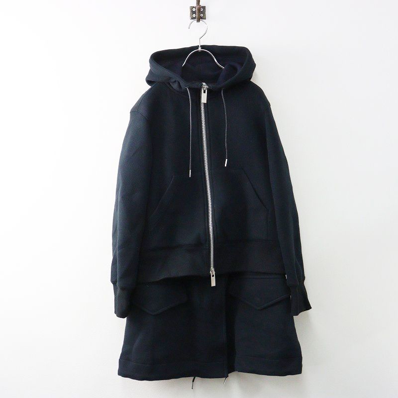 2020 サカイ sacai 20-05240 変形ドッキングジップパーカー 2 ネイビー フーディー スウェット フード アウター 2400014597318