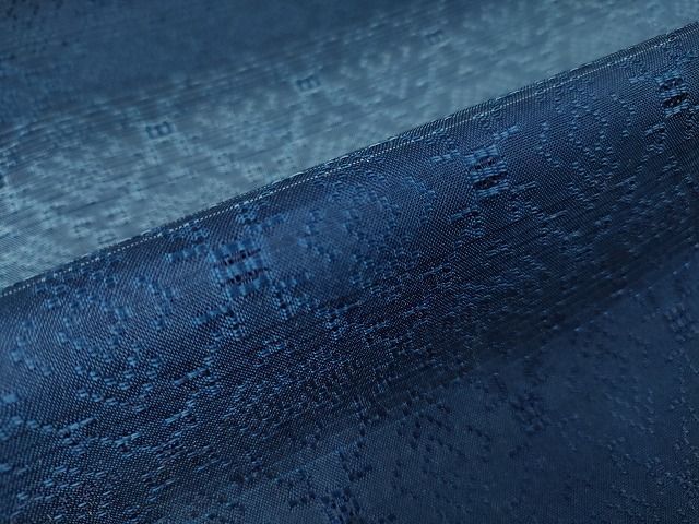 平和屋本店□超希少 日本工芸会正会員 秋山眞和 綾の手紬 手織 本藍染