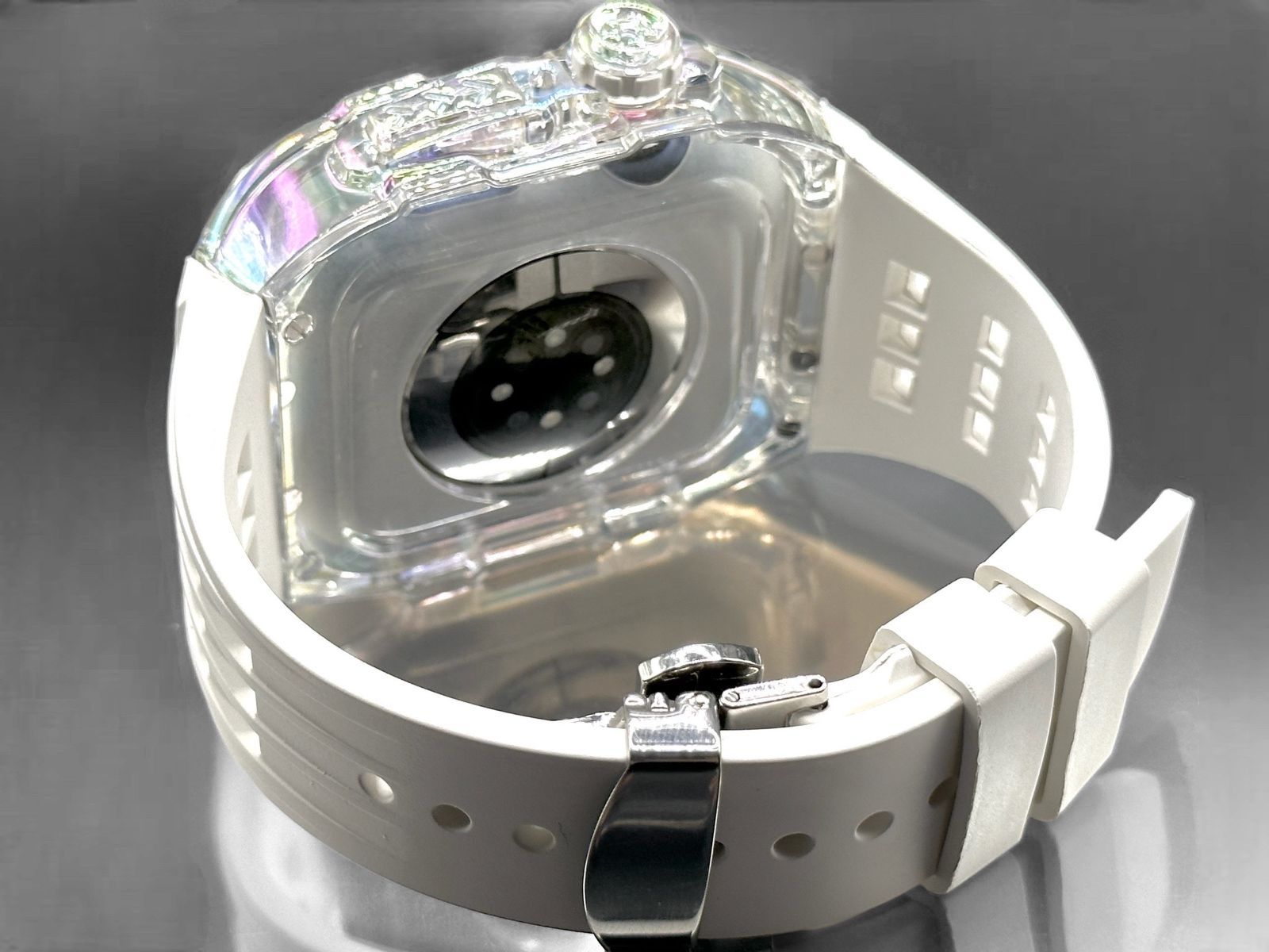 オーロラS☆アップルウォッチバンド ラバーベルト カバー Apple Watch 