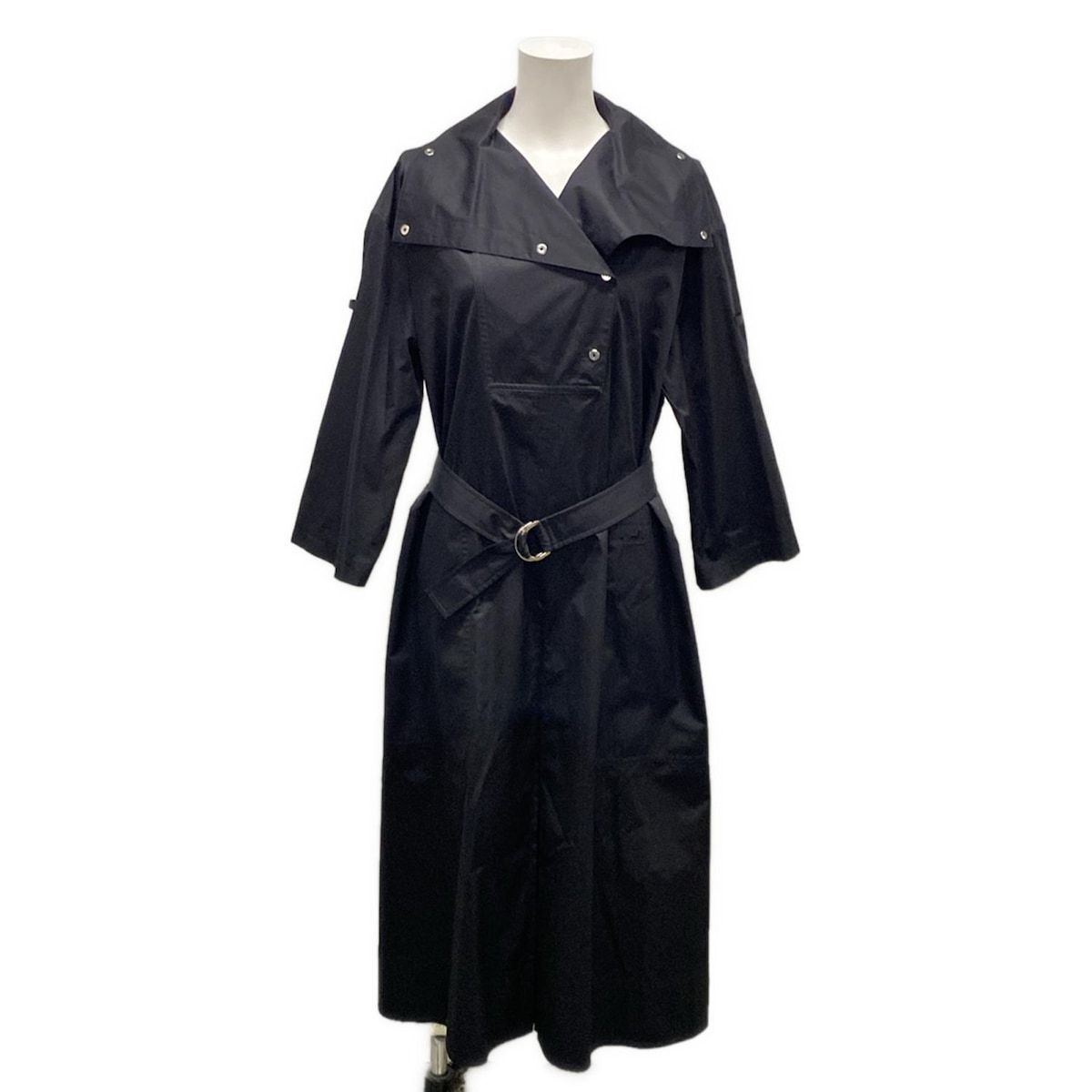 エルメス ワンピース サイズ36 S レディース 5H0543DV 黒 シャツワンピ|クルードセル|セリエ|袖2way|両サイドにポケットあり|長袖|ロング