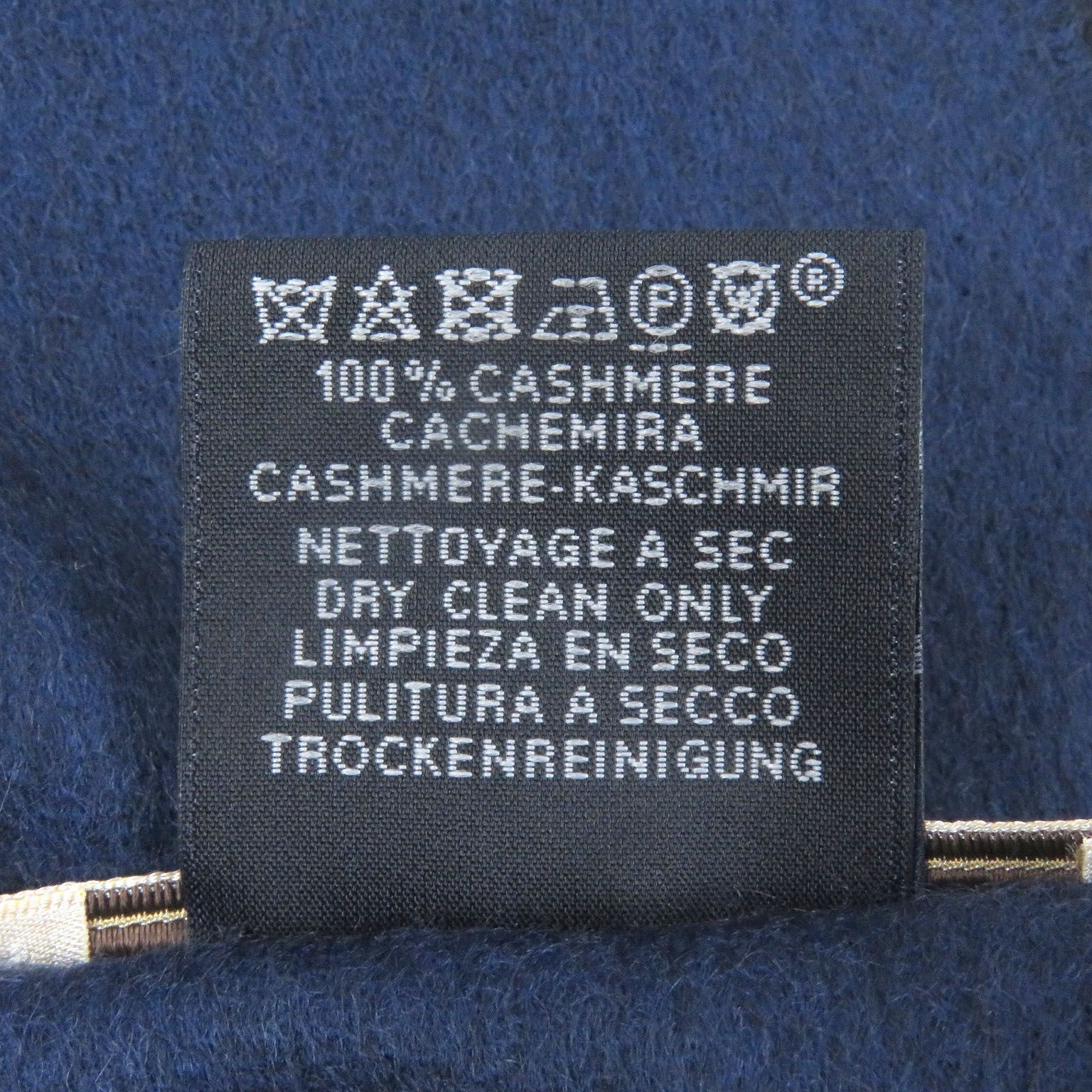 未使用品□HERMES エルメス カシミヤ100% ロゴエンブロイダリー 刺繍  