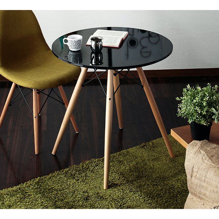 ウッドレッグラウンドテーブル sh81121 直径70cm リビングテーブルダイニングテーブル カフェテーブル 無垢材 ブラックスチール ホワイト ブラック 円 円形 簡単組立 全2色 7639 MARWIL-DEMENAGEMENTS_CH