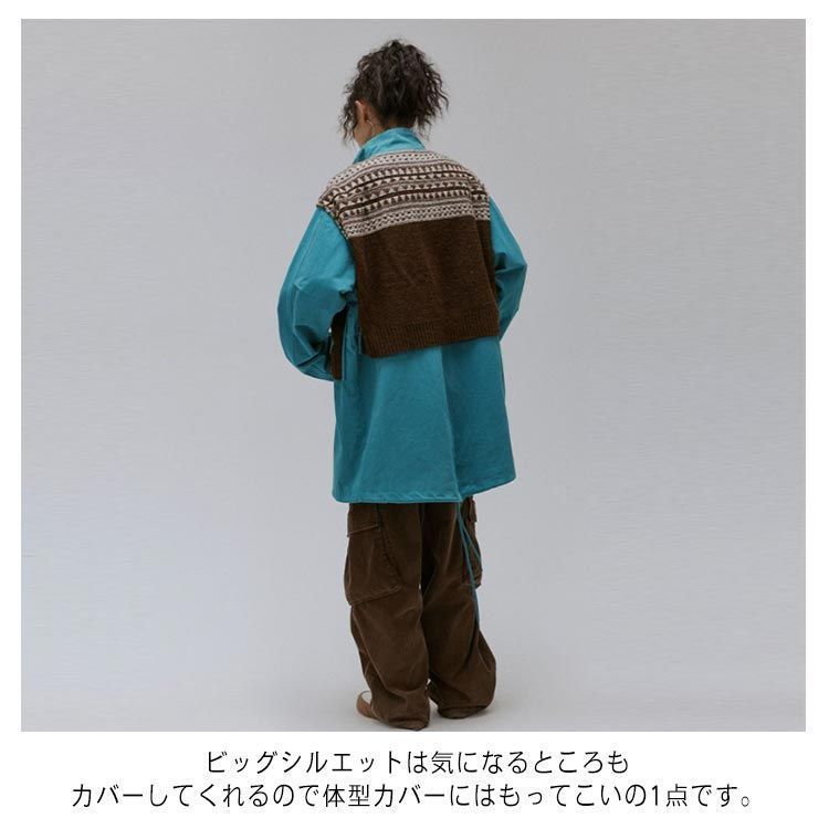 ジップアップ ミドル丈コート