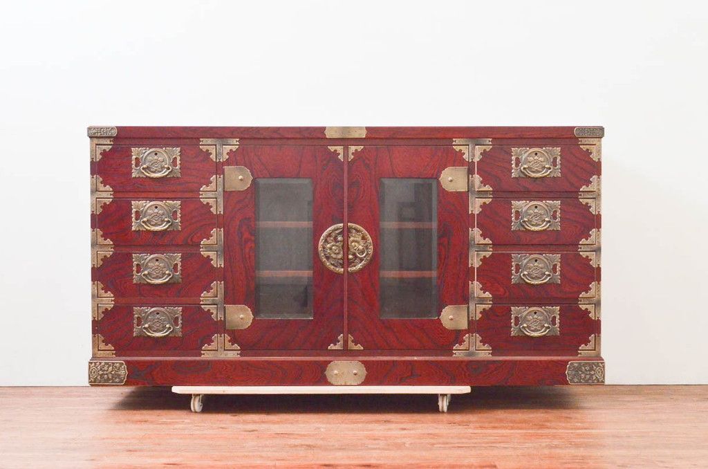 美品 欅 ケヤキ サイドボード リビングボード キャビネット 茶棚