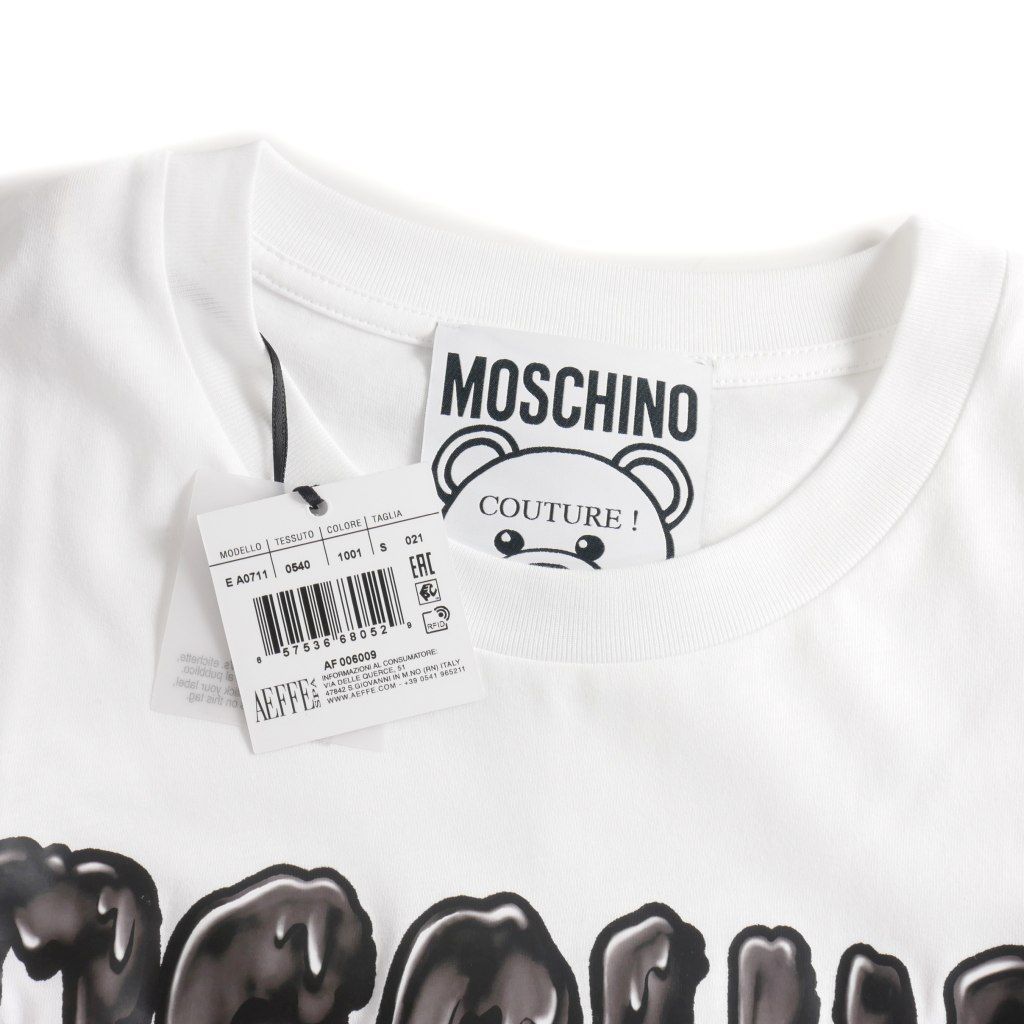 モスキーノ MOSCHINO バッド テディベア プリント オーバーサイズ Tシャツ カットソー 半袖 S ホワイト 白 A0711 - メルカリ