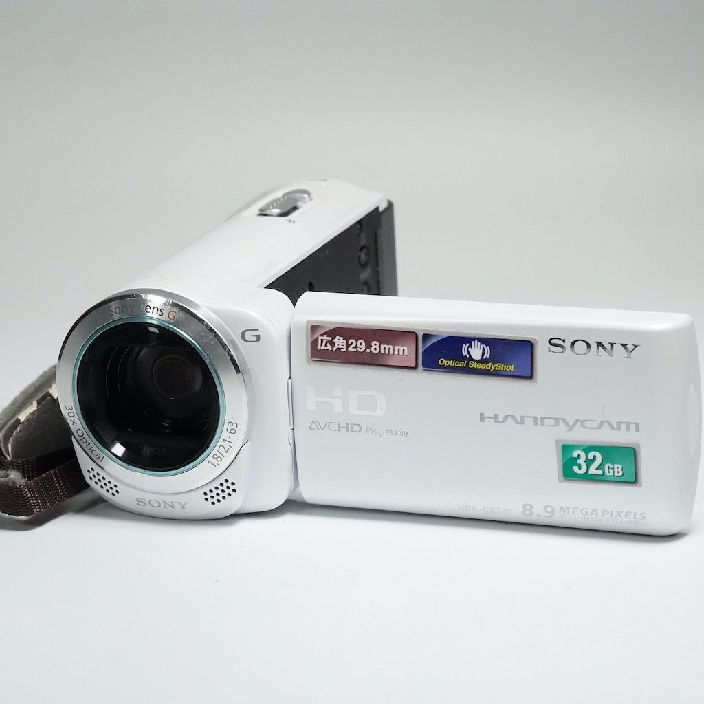 超格安価格 SONY HDR-CX270V ホワイト ビデオカメラ 美品 ビデオカメラ ...