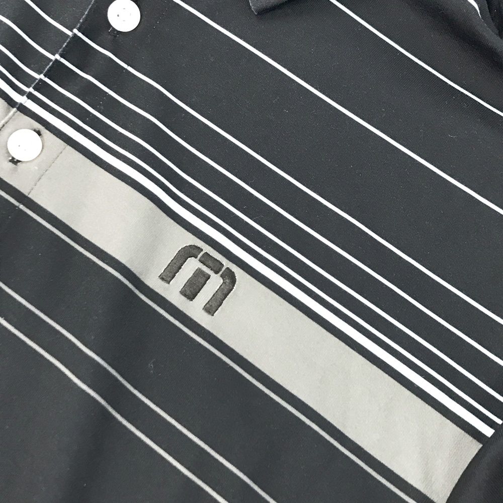 サイズ M TRAVIS MATHEW トラビスマシュー 半袖ポロシャツ ボーダー柄 ブラック系 240101521619 ゴルフウェア メンズ ストスト LLC-HASEGAWATOSO_COM