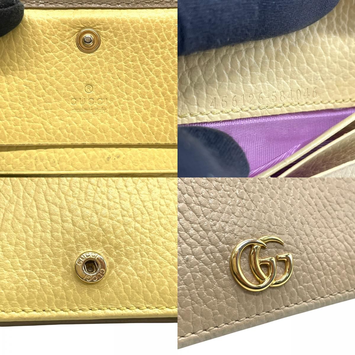 GUCCI グッチ マーモント 折り財布 二つ折り GG ベージュ 内装