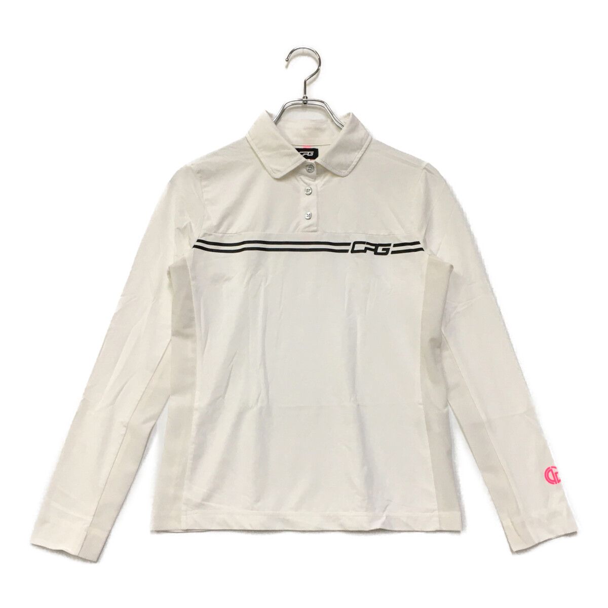 coco 中古 シーピージーゴルフ CPG GOLF レディース 長袖ポロシャツ 2(M) 白 ホワイト UVカット 中古 レディース シーピージーゴルフ CPG GOLF 長袖ポロシャツ 2
