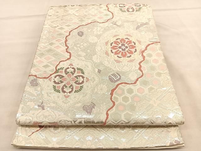 V9989 ○高級 正絹 唐織 六通 袋帯 華文 花文 BAAU7869hv ファッション