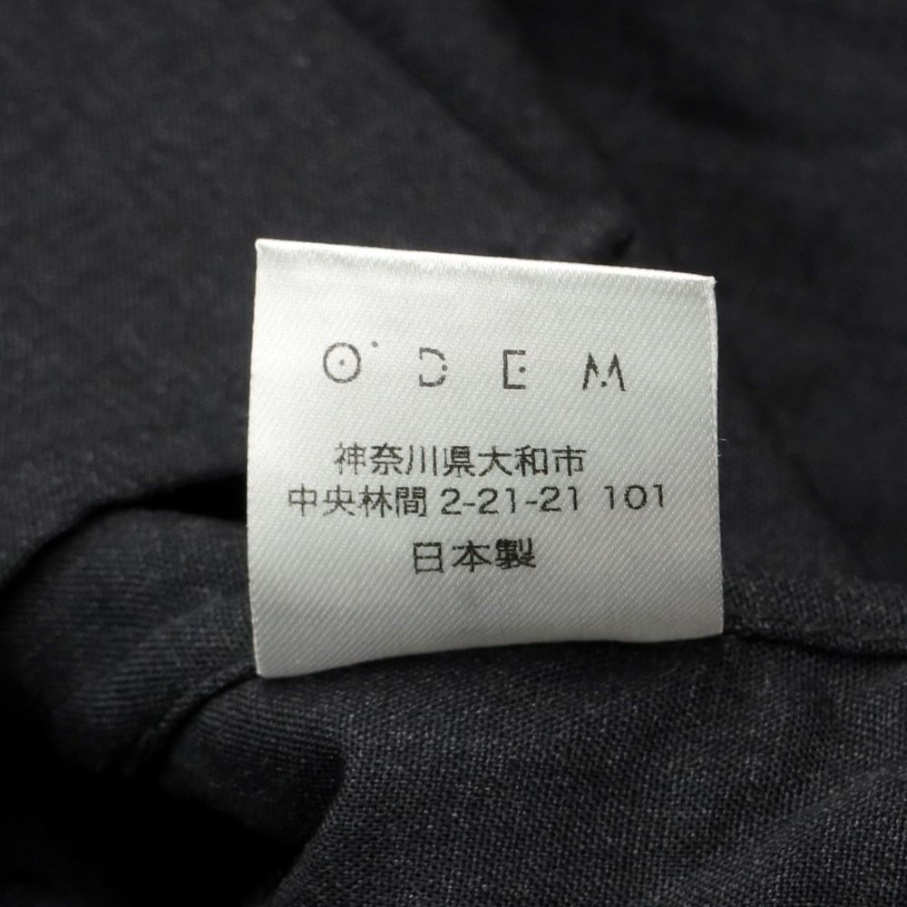 中古】オデム O'DEM ウール カジュアルシャツ ブラックグレー【サイズL