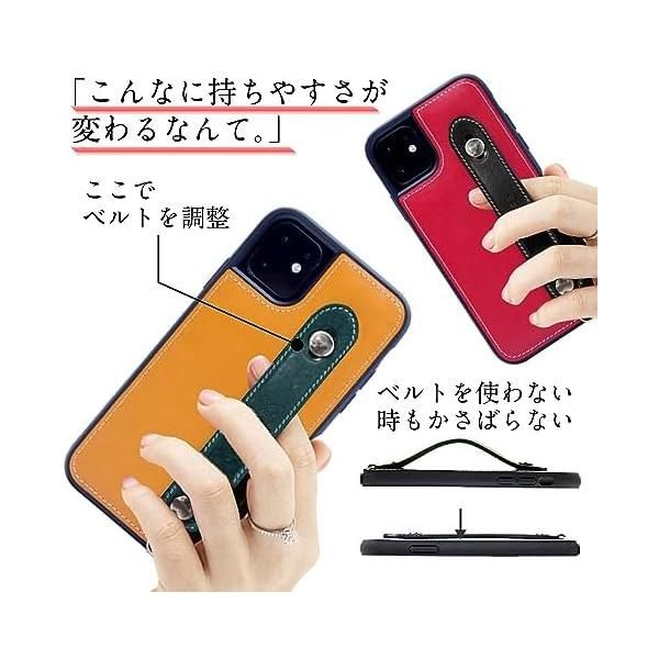 [HANATORA] iPhone 15 Pro ケース 本革 シュリンクカーフレザー スマホケース 青 シアン