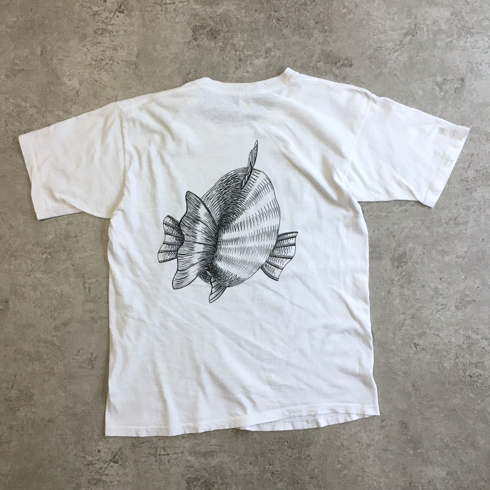 90s USA製 Columbia Fish Double sided print T-shirt