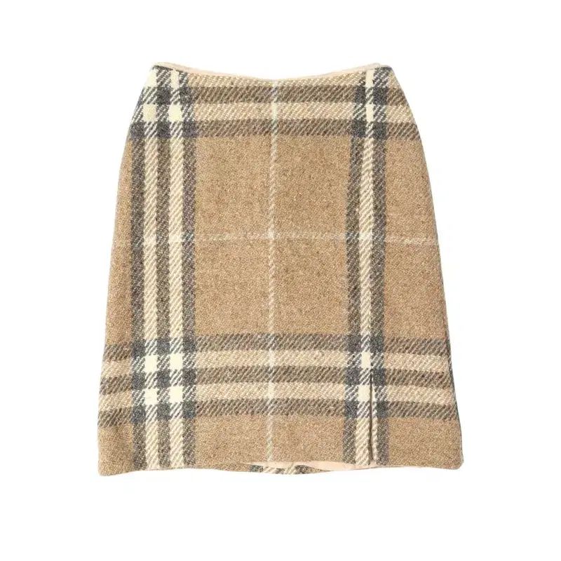 BURBERRY バーバリー ロンドン ベージュ ツイル ウール スカート
