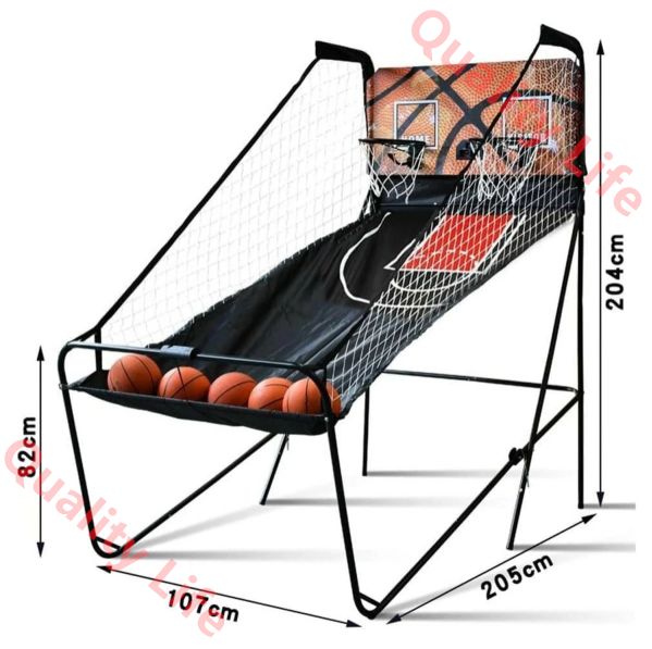 バスケットボール アーケードゲーム 電子スコアボード付き バスケットボールシューティングゲーム 屋内バスケットボールフープ ダブルフープ バスケットゴール 電子バスケットボールゲーム 折りたたみ式 5バスケットボール 子供 大人用